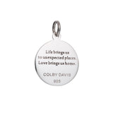 Medium Colby Davis Compass Charm in Light Blue
