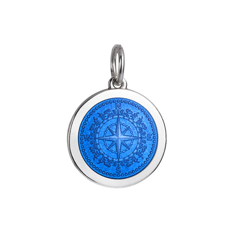 Medium Colby Davis Compass Charm in French Blue