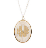 Vineyard Oval Monogram Pendant Necklace by Moon and Lola