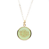 Vineyard Round Monogram Pendant Necklace - by Moon and Lola