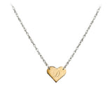 Two-Tone Engraved Mini Heart Necklace by Jane Basch
