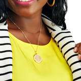 Vineyard Round Monogram Pendant Necklace - by Moon and Lola