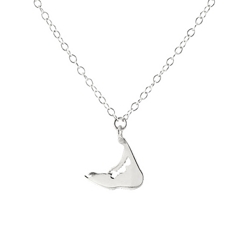 Silver Solid Nantucket Pendant Necklace