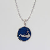 Small Enamel Nantucket Island Charm in Pearlized Navy