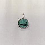 Small Enamel Nantucket Island Charm in Pearlized Aqua