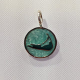Small Enamel Nantucket Island Charm in Pearlized Aqua