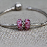 Pink Dot Glass Bead