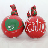 Red with Green Whale Ornament