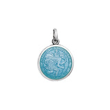 Small Colby Davis St. Christopher Charm in Light Blue