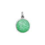 Small Colby Davis St. Christopher Charm in Light Green