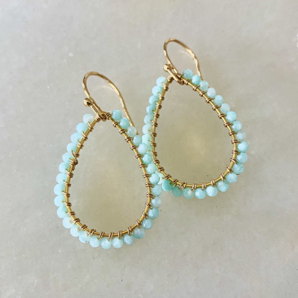 Large Isabella Teardrops in Seafoam