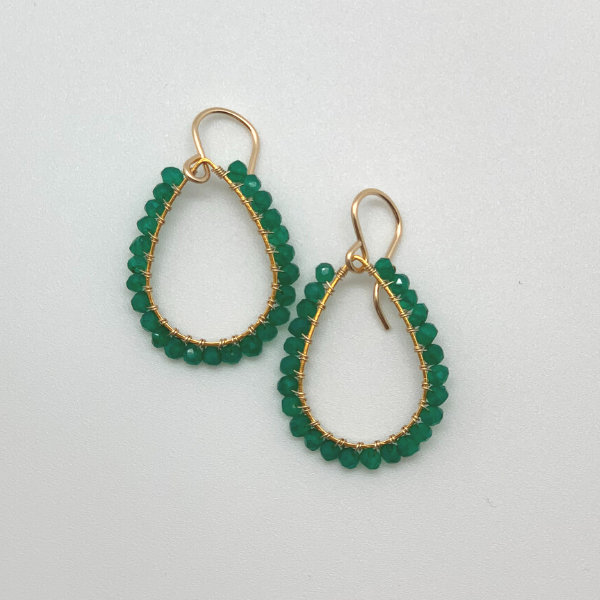 Large Isabella Teardrops in Green Onyx