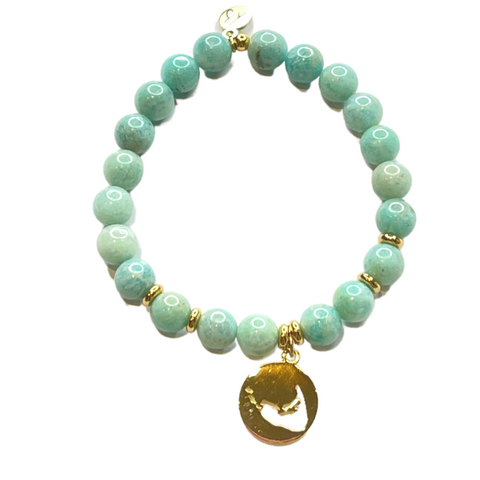 Peruvian Amazonite Island Cut Out StACKed Bracelet in Gold