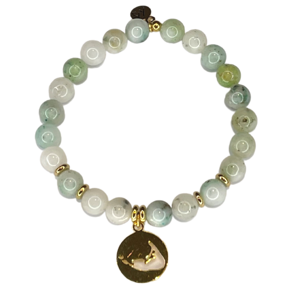 Caribbean Quartzite Island Cut Out StACKed Bracelet in Gold