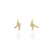 Lightning Bolt Pave Studs in Gold