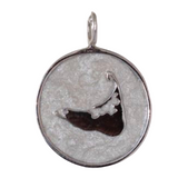 Large Enamel Island Charm in Pearlized White