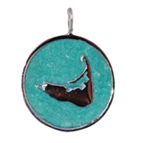 Large Enamel Island Charm in Pearlized Aqua