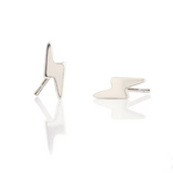 Lightning Bolt Studs in Silver