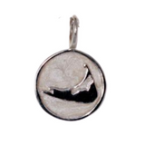 Small Enamel Nantucket Island Charm in Pearlized White