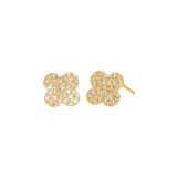 CZ Quatrefoil Earrings - Gold