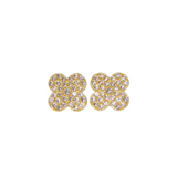 CZ Quatrefoil Earrings - Gold