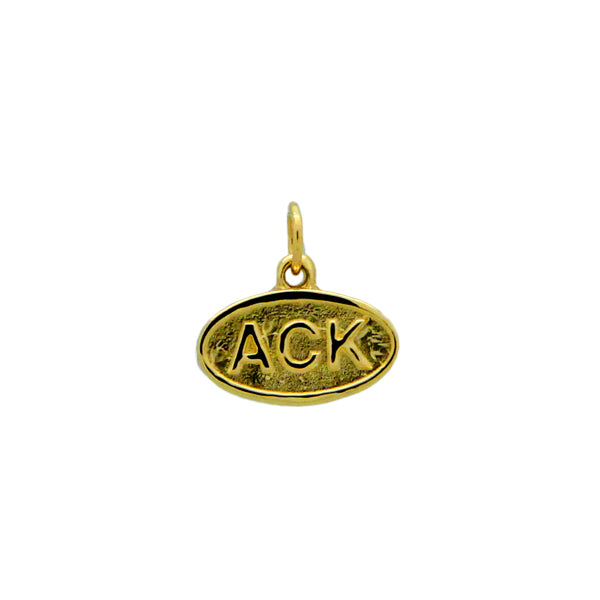 Oval ACK Charm in 14kt Gold