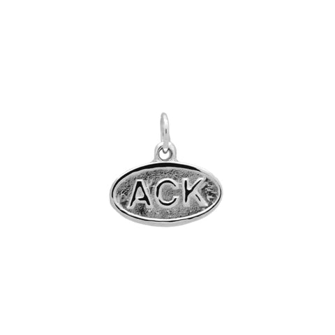 Oval ACK Bracelet Charm in Sterling Silver
