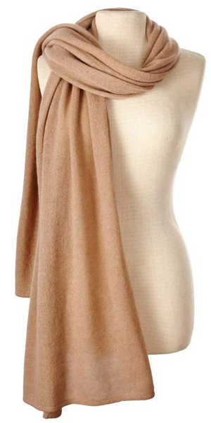 Cashmere Lightweight Travel Wrap in Camel