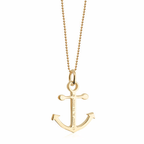 Nantucket Anchor Coordinates Charm in Gold Vermeil by Jet Set Candy