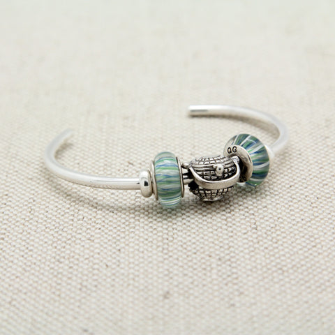 Cuff Bracelet with Nantucket Basket Charm Bead