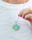 Medium Colby Davis St. Christopher Charm in Light Green