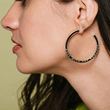 Lightning Bolt Pave Studs in Silver