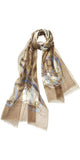 Cinta Featherweight Cashmere Scarf in Camel/Ivory