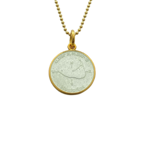 Small Colby Davis Gold Nantucket Charm in White