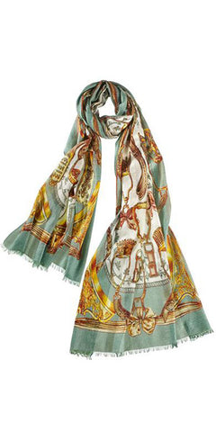 Equino Featherweight Cashmere Scarf in Sage