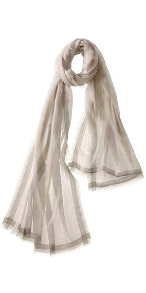 Finezza Featherweight Cashmere Scarf in Khaki