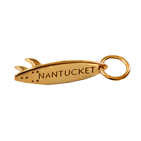 Nantucket Surfboard Bracelet Charm in Gold Vermeil