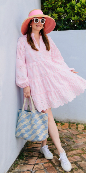 Charlotte Dress in Pink & White Gingham