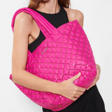 MZ Wallace Medium Metro Deluxe Tote in Bright Fuchsia with Sequins
