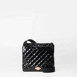 MZ Wallace Metro Flat Crossbody in Black Lacquer