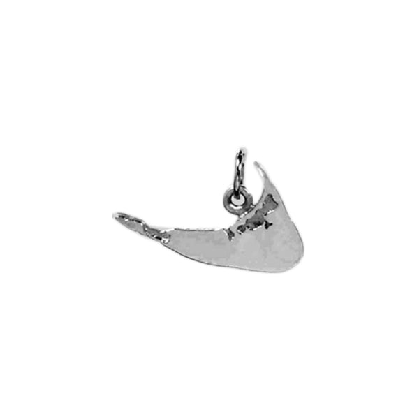 Island Map Charm in Sterling Silver