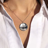 Silver Island Necklace with Mother of Pearl Back