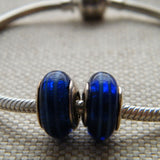 Navy Stripe Glass Bead