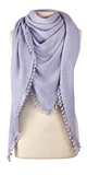 Cashmere Pom Pom Triangle Wrap in Heather