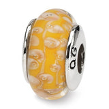 Yellow With White Dots Glass Bead