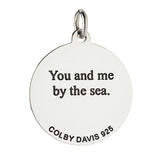 Medium Colby Davis Scallop Charm in Light Blue