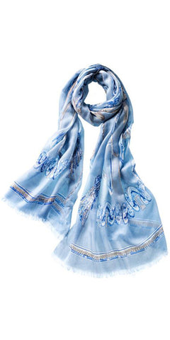 Staffa Featherweight Cashmere Scarf in Sky